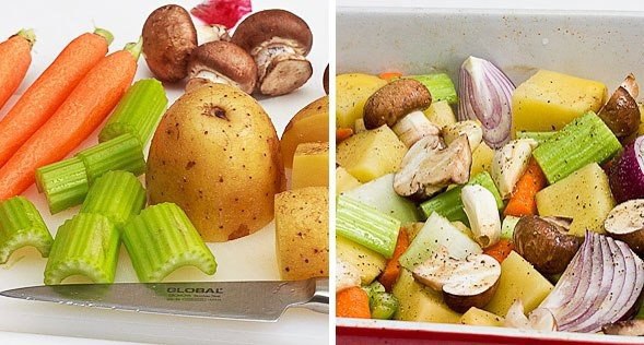 Запеченная курица с овощами.Ингредиенты:Курица (бедрышки и ножки) — 1 кг Смесь овощей (морковь, ... - 4