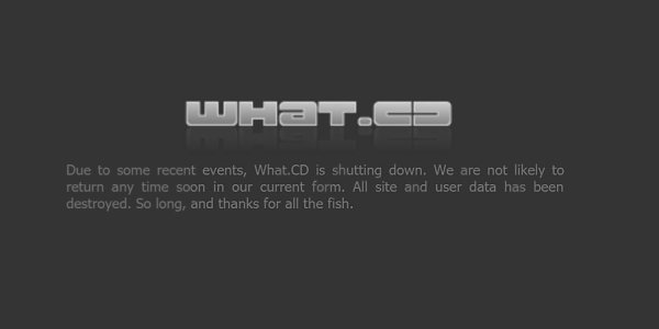 What.cd всё. Крупнейший закрытый музыкальный BitTorrent-трекер what.cd приостановил свою работу. ...