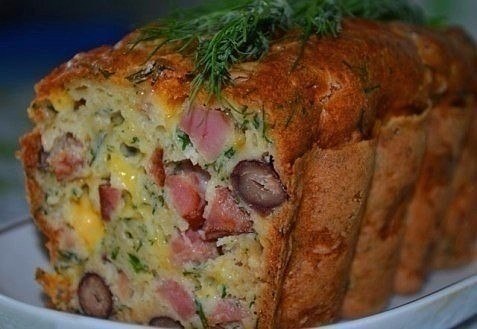 "Мясной кекс" Ингредиенты: - копченое мясо (колбаса) — 350 г - фасоль отварная (или можно ...