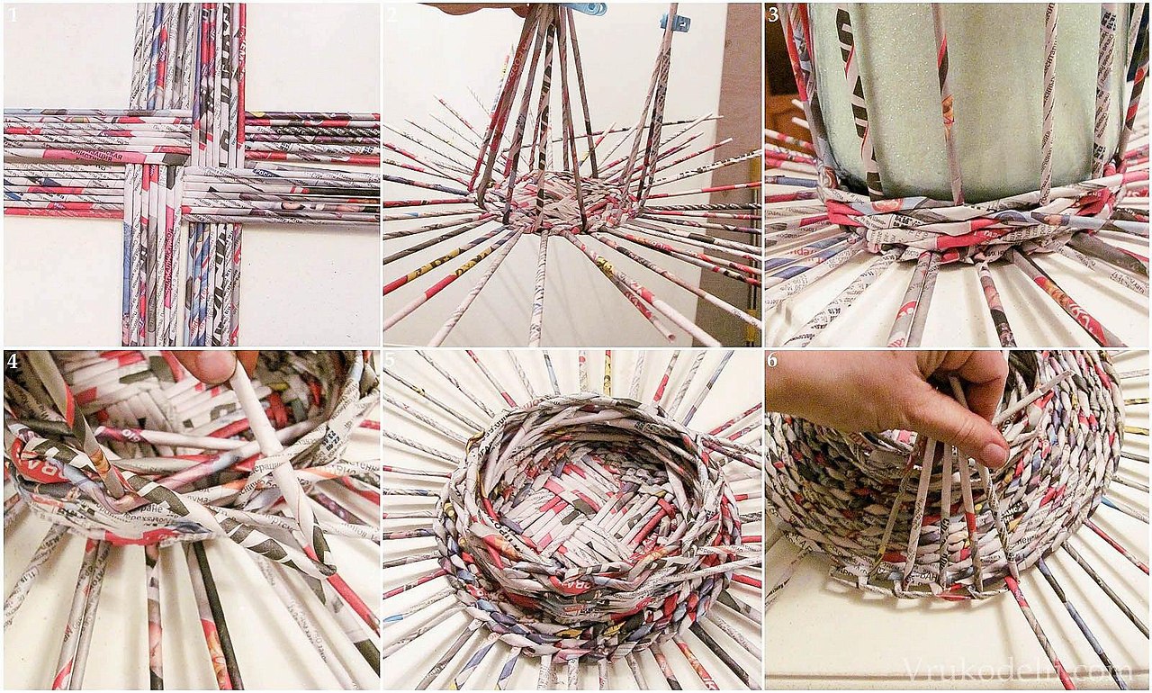 Плетение из газетных трубочек для начинающих: пошаговая инструкция