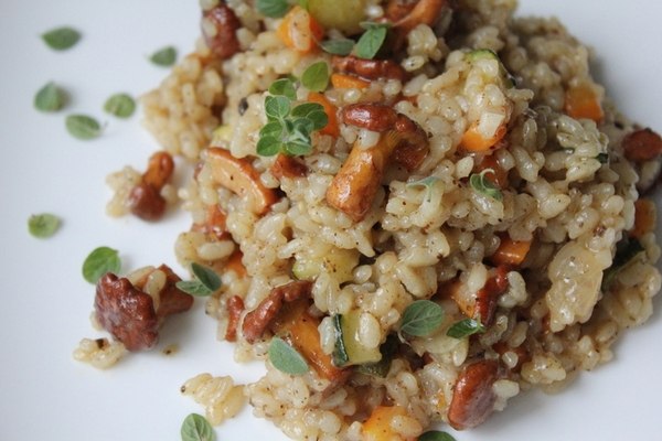 Ризотто с лисичками в сливках на курином ...