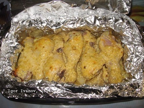 Куриные голени с картошкой в фольге в духовке. Просто, сочно, вкусно! Отличный семейный ужин. ... - 8