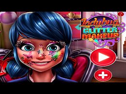 Ladybug Glitter Makeup. Kids games for girls.