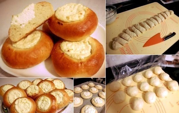 ВАТРУШКИ С ТВОРОГОМ.Ватрушки получились просто объедение!!!Для теста:Вода – стаканаДрожжи сухие – 1 ...