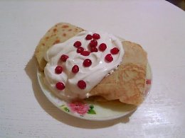     . Pancake envelopes with chicken hearts.