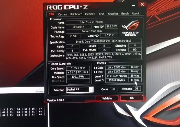  Intel Core i9-7980XE   6,1 