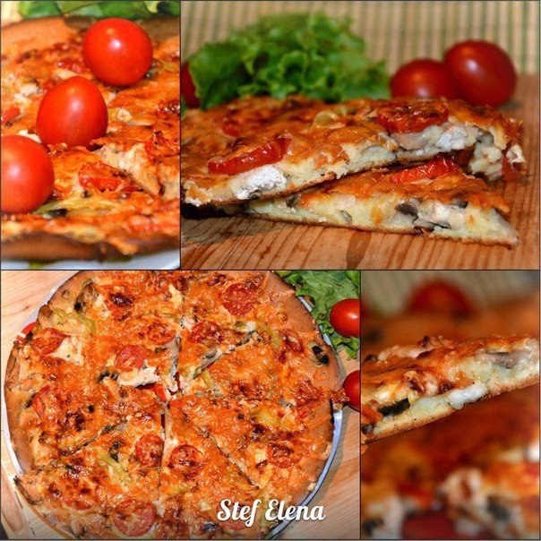 Быстрая домашняя пицца с курицей и грибами !!! автор Алёнка Стефанюк Для теста : 2 ст. муки 2 яйца 2 ...