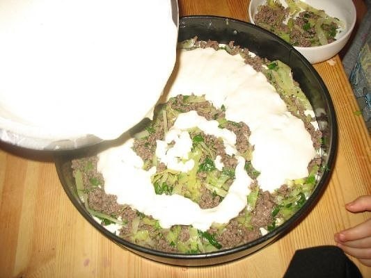 Супер нежный пирог с капустой и мясом.Ингредиенты:капуста свежая- половинка маленького кочанчика350 ... - 7