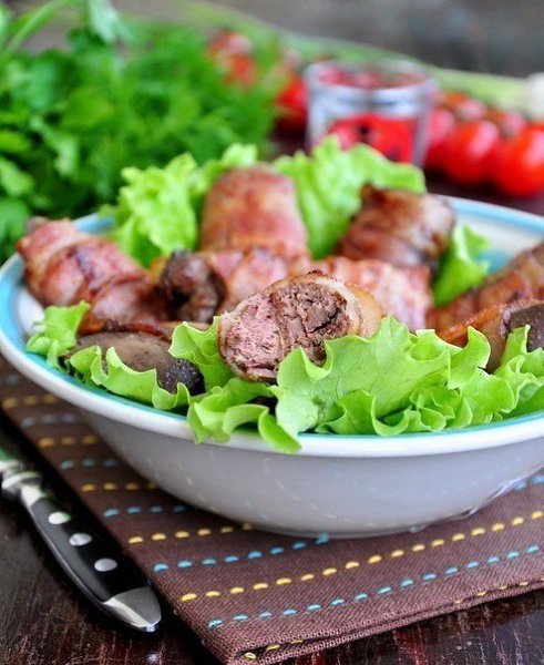 Румаки из маринованной куриной печени за 20 минут.Ингредиенты:Печень куриная — 300 гБекон ... - 3