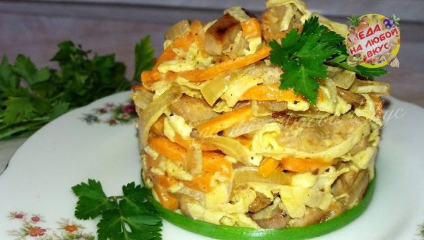 Салат «Мао Цзэдун» с мясом.Вкусный и простой в приготовлении салат с курицей (свининой), морковью и ...