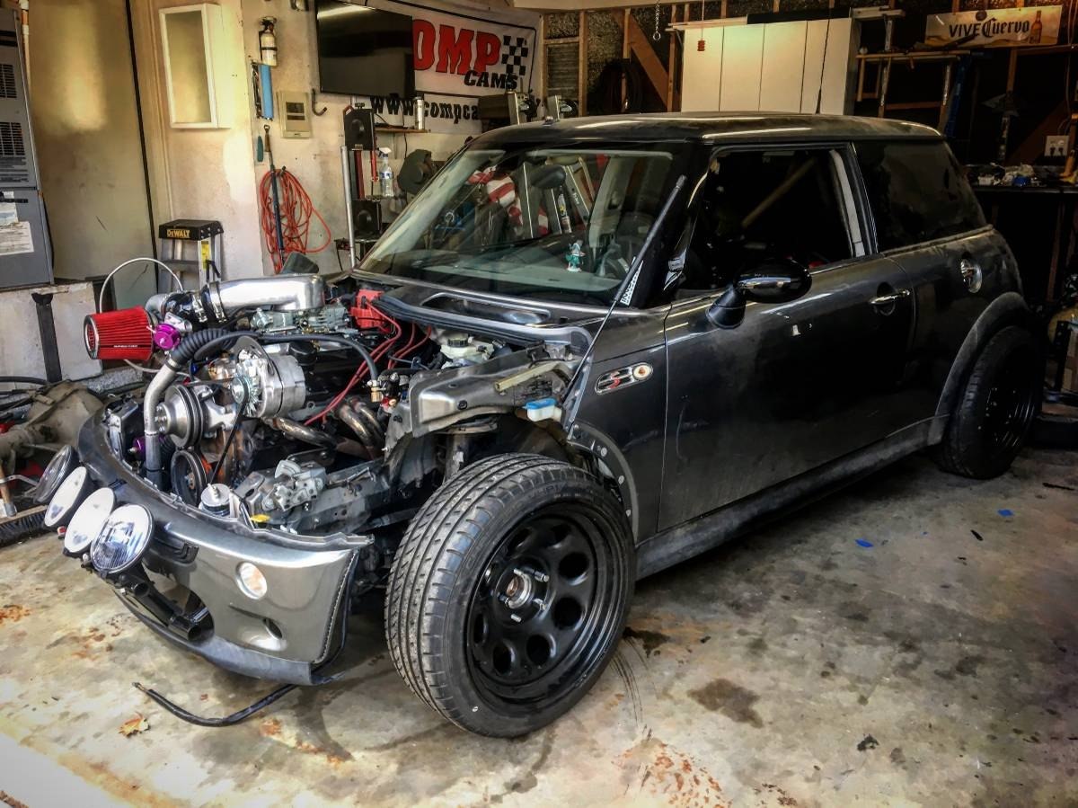 2004 Mini Cooper S with a Turbo Chevy V8 - 2