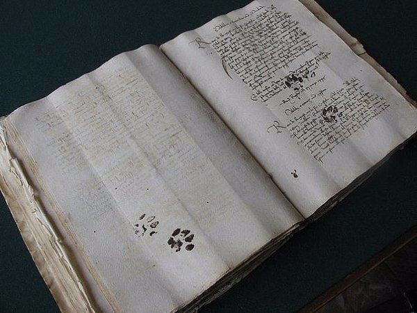 Итальянский законодательный документ 1445 года, по которому прошлась кошка