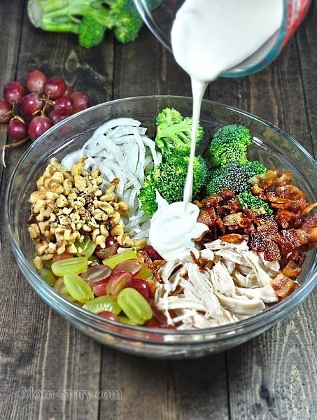 Очень вкусный салат с брокколи и курицей. .Хочу поделиться с вами рецептом очень вкусного салата с ... - 7