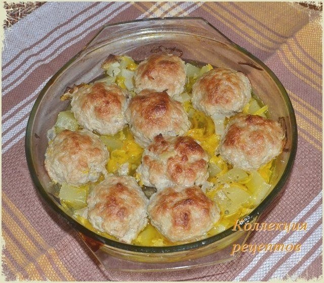Нежные мясные шарики с кабачком в духовке. У меня очередное блюдо для