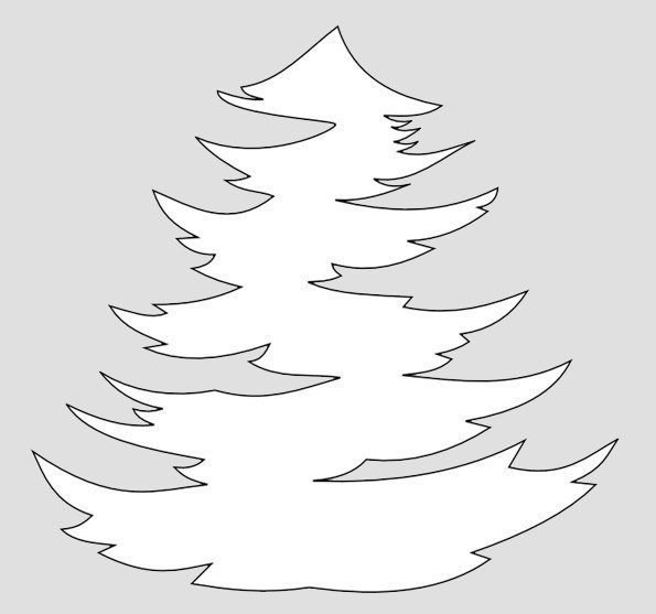 Новогодние вытынанки елки — шаблоны на окна больших размеров - 2