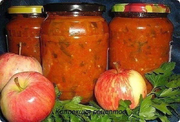 Такого вы еще не готовили! - Яблочная аджика. Подходит к мясу, птице, картошке. Можно использовать ...