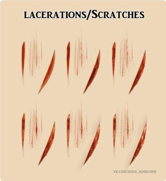 Как нарисовать шрам. Рисование шрамов туториал.