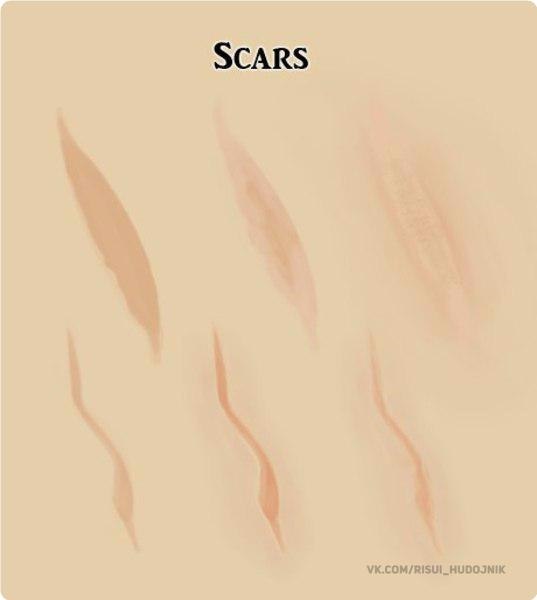 Scars drawing. Туториал по рисованию шрамов.