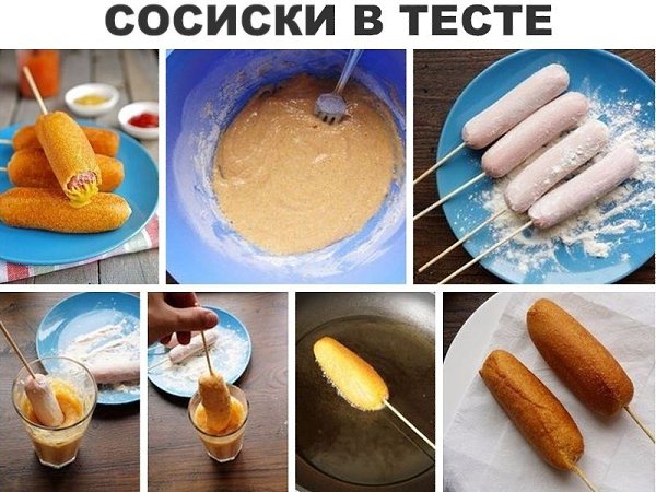 Сосиски в тесте на палочке.Мука кукурузная - 3 стаканаМука пшеничная высшего сорта - 1,5 ...