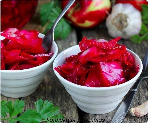 Капуста по-грузински.Вам понадобится:капуста — 1 кочансвекл — шт.винный уксус — 2 ст. ...