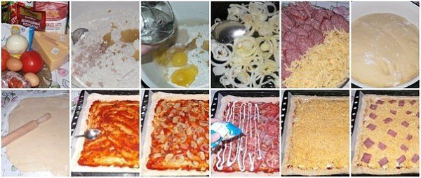 Домашняя пицца с сырокопчёной колбасой,сыром и грибами.Мммм вкуснятина!!! Автор: Наталья Кондратюк ... - 2