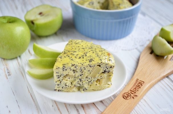 Творожная запеканка с яблоком и маком! *122 ккал/целая запеканка* Можно добавить специи по вкусу – ...