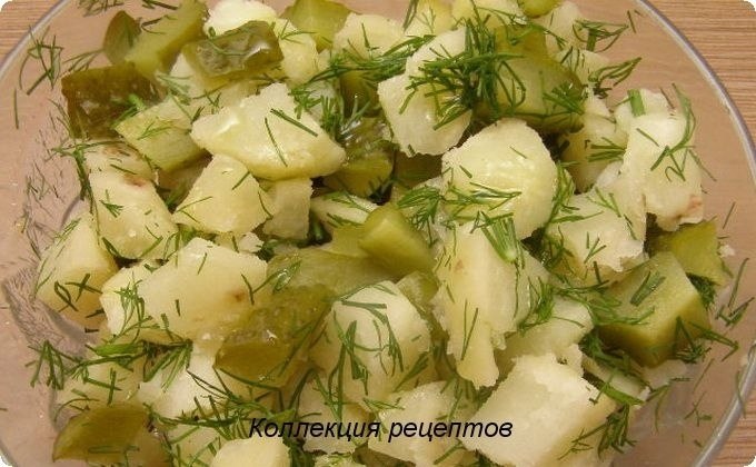 Салат картофельный с луком и огурцом. Простой салат из доступных продуктов! Ингредиенты -Картофель ...