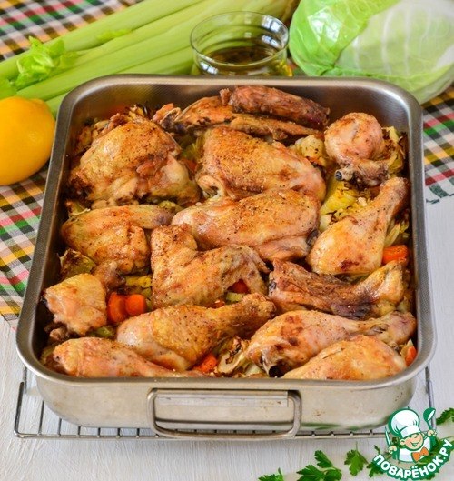 Расчудесная курица, запеченная с овощами и рисом.Обожаю готовить курицу с рисом по этому рецепту. ...