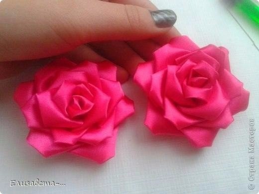 Розочки из атласных лент. Мастер-класс. - 7