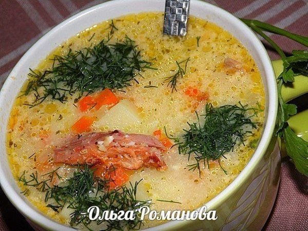 oдбopкa пеpвыx блюд oт льги oмaнoвoй.1. poмaтный cyпчик c кoпчёнoй кypицей и плaвленным ...