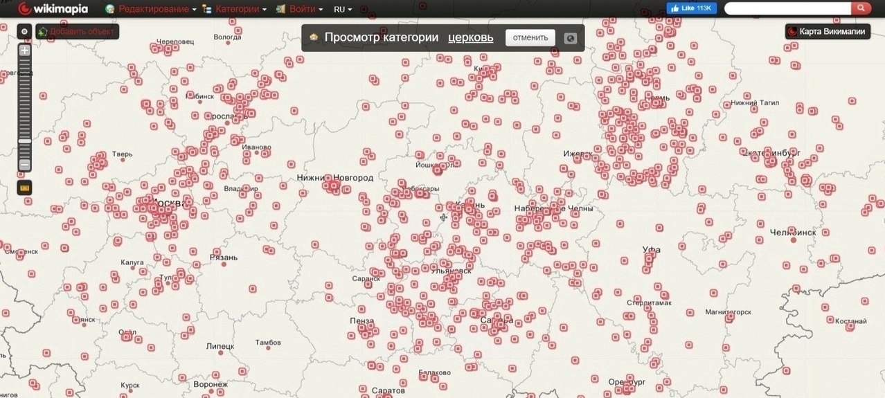 Карта церквей в россии