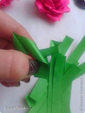 Розочки из атласных лент. Мастер-класс. - 8