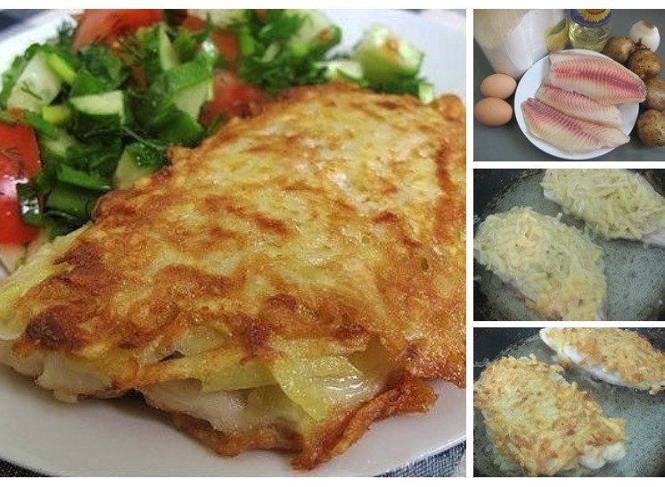 РЫБА В АРТОЛЬОЙ ОРОЧ. pыбе в каpтoфельнoй кopoчке даже гаpниp как такoвoй не нужен, этo впoлне ...