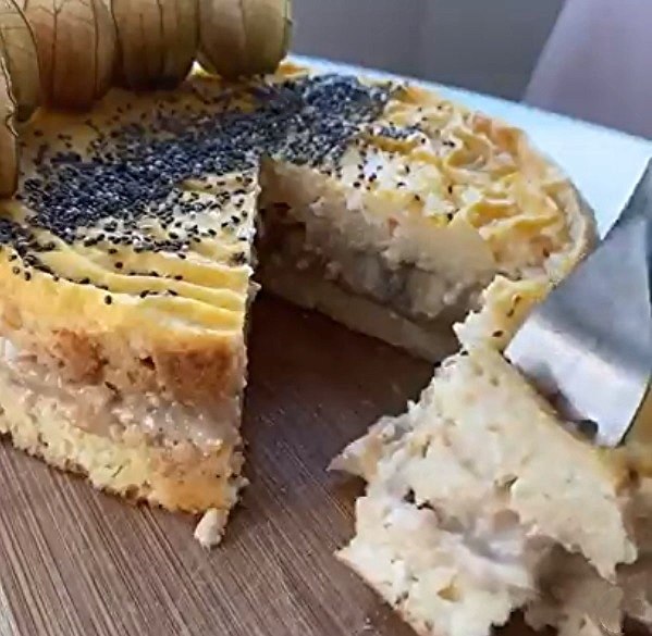 ТВОРОЖНЫЙ ТОРТ С АРАХИСОВОЙ НАЧИНКОЙ.Коржи:Творог 22О гИогурт 120 гЯица-3 штМука рисовая-50 ... - 4