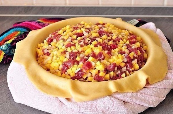 КРУТЕЙШИЙ ПИРОГ С МЯСОМ И КАРТОФЕЛЕМ.Тесто пресное:Сметана — 200 гКефир (йогурт) — 150 гЯйцо — 1 ... - 2