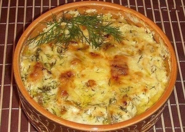 Картошка с курицей и грибами под соусом в глиняных горшочках.Ингредиенты:Куриное филе — 400 ...