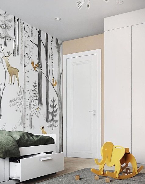Проект детской комнаты от студии interiors_dd.Особенно красиво смотрится оформление стены - 2