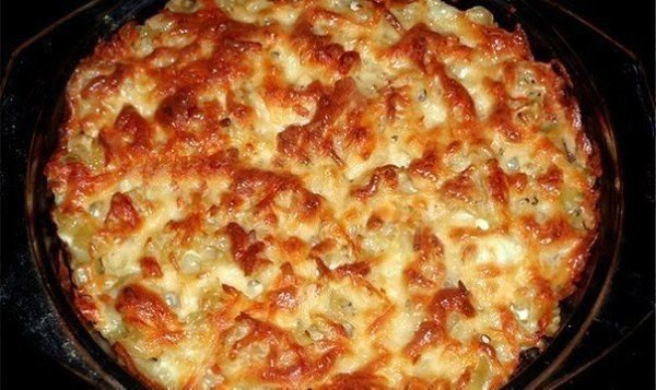 Запеканка из макарон с курицей и грибами.Ингредиенты:-макаронные изделия-куриное филе-грибы-сыр ...