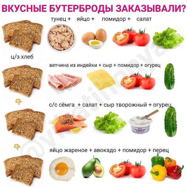 Большая подборка ПП-бутербродов на любой вкус!