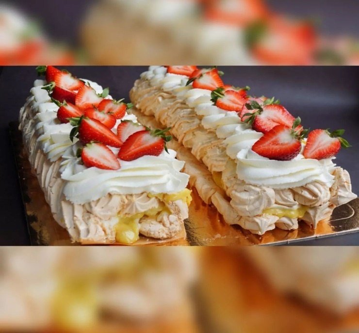 Меренговый рулет с лимонным курдом (рецепт для детей и не только). Освежающая цитрусовая кислинка ...