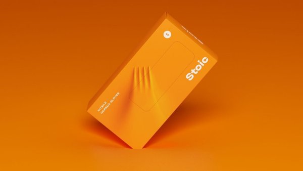 Дизайн упаковки одноразовых перчаток Stoic. За счёт использования в графике острых предметов, ... - 2