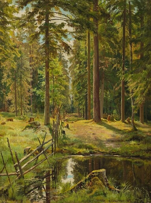Третьяковская галерея. Еловый лес. Шишкин Иван, 1892.Поступило из Госфонда (собрание В.В. Трескина, ...