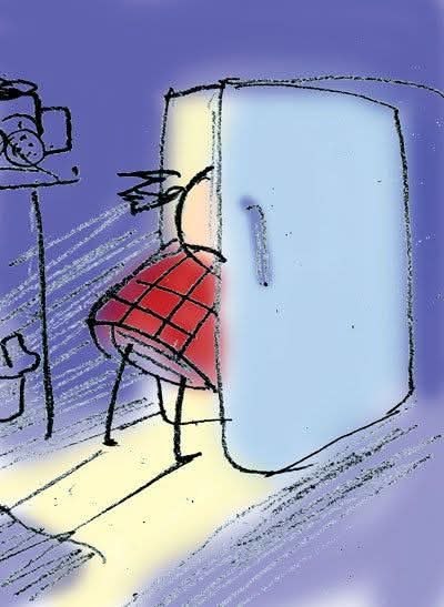 Хочу холодильник с громкоговорителем. Чтоб, когда я открывала дверцу каждый раз громко звучало: -то ...